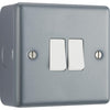 BG MC542 Metal Clad 20A 16AX 2 Way Double Light Switch