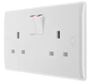 BG 822DP Moulded Round Edge | White | 13A | 2 Gang 2 Pole Switched Socket