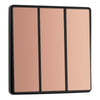 BG Evolve Polished Copper 2 Way Triple Edge to Edge Rocker Switch PCDCP43EB with 35mm Steel Back Box