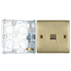 BG Nexus Antique Brass Single Slave Telephone Socket NABBTS1 with 25mm Steel Back Box