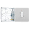 BG Evolve Brushed Steel 20A 2 Pole LED Switch PCDBS31W with 25mm Steel Back Box