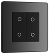 PCDBCTDM2B Front - This Evolve Black Chrome double master trailing edge touch dimmer allows you to control your light levels and set the mood.