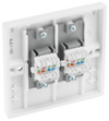 BG 9RJ45/2 Moulded Square Edge | White | 2 Gang RJ45 Screw Terminal Telephone Socket