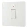 BG Evolve Pearlescent White 20A 2 Pole LED Switch PCDCL31W with 25mm Steel Back Box