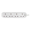 Masterplug BFG5N-MP 4 Gang 13 Amp Extension Lead White 5m