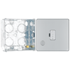 BG Screwless Polished Chrome 13A Unswitched Spur + Cable Outlet FPC55 with 35mm Steel Back Box