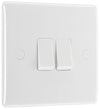 BG 842 Moulded Round Edge | White | 2 Gang 10AX 2 Way Plate Switch