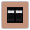 BG Evolve Polished Copper 2 Gang RJ45 Data Socket PCDCPRJ452B Black Inserts