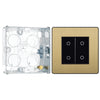 BG Evolve Satin Brass Double Master Touch Dimmer Switch PCDSBTDM2B with 25mm Steel Back Box