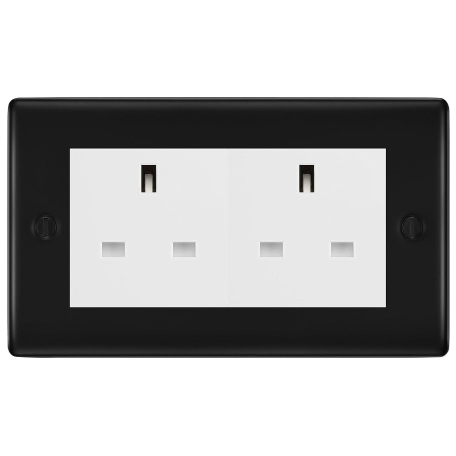 BG Nexus Matt Black 4 Gang 13A Unswitched Socket - NFB4GUSSW