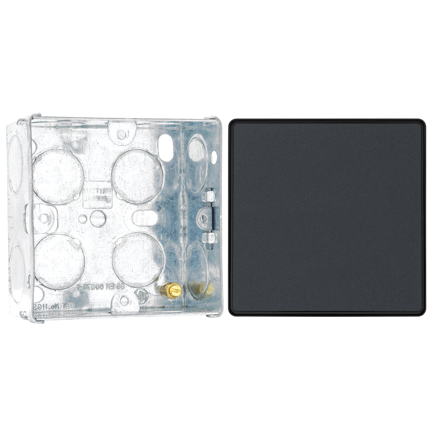 BG Evolve Matt Grey Intermediate Edge to Edge Rocker Switch PCDMG13EB with 35mm Steel Back Box