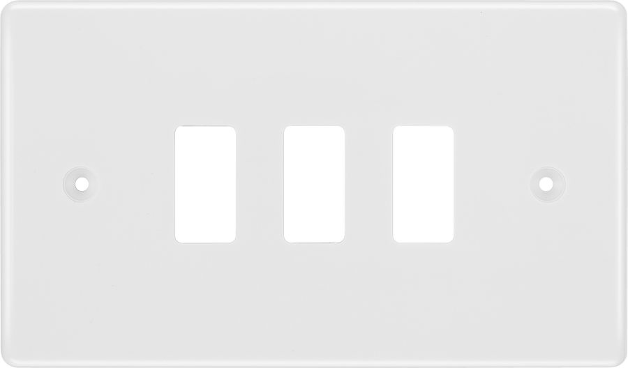 BG R83 Nexus Grid | White | Moulded 3 Module Front Plate