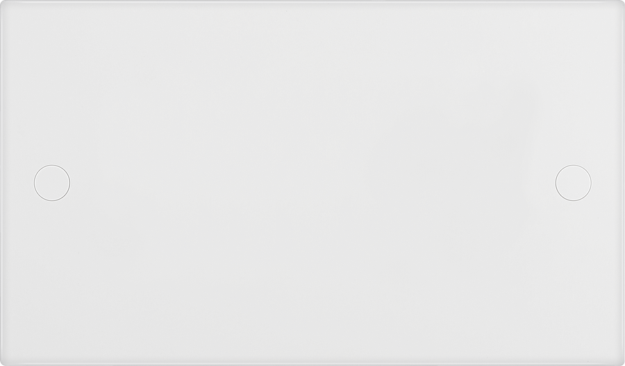 BG 905 Moulded Square Edge | White | 2 Gang Blank Plate