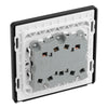 BG Evolve Black Chrome 3 Gang 20A 16AX 2 Way Light Switch PCDBC43B with 25mm Steel Back Box