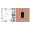 BG Evolve Polished Copper 20A Double Pole LED Switch PCDCP31B with 25mm Steel Back Box
