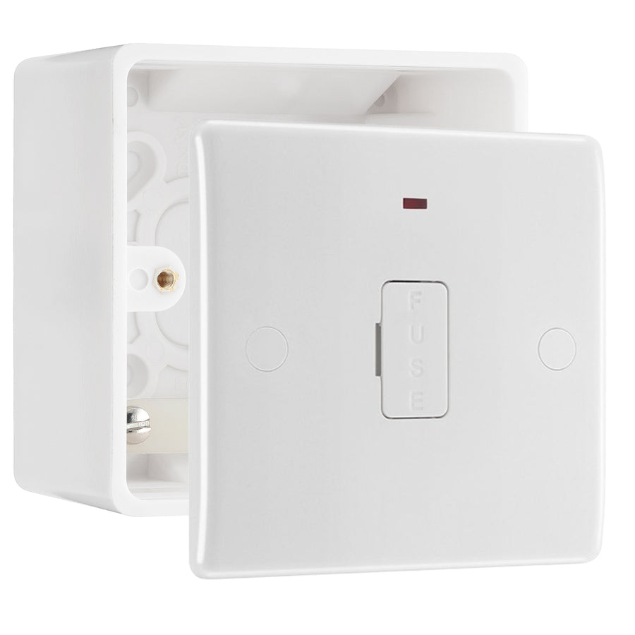 BG Nexus 13A Neon Unswitched Fused Connection Unit & 50mm Pattress Back Box