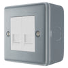 BG MC5BTS2 Metal Clad | 2 Gang Secondary Telephone Socket