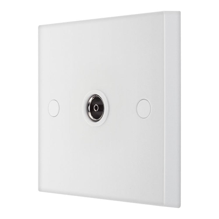 BG 960 Moulded Square Edge | White | 1 Gang Co-Axial TV S...– The ...