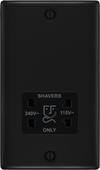 BG NFB20B Nexus Metal Matt Black 115-240V Dual Voltage Shaver Socket