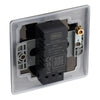 BG Nexus Metal Black Nickel 200W 2 Way Single Trailing Edge Dimmer Switch NBN81 with 35mm Steel Back Box