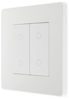 PCDCLTDM2W Side - This Evolve pearlescent white double master trailing edge touch dimmer allows you to control your light levels and set the mood.