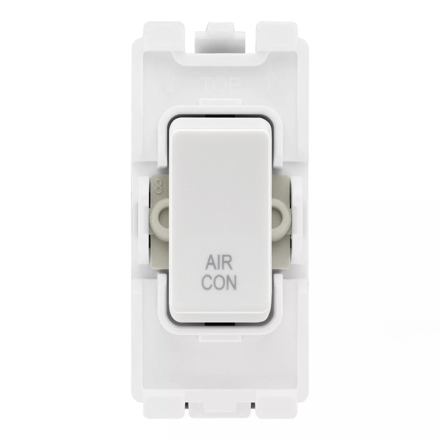 BG RRACW White 20A DP Appliance Grid Switch Labelled Air Conditioning