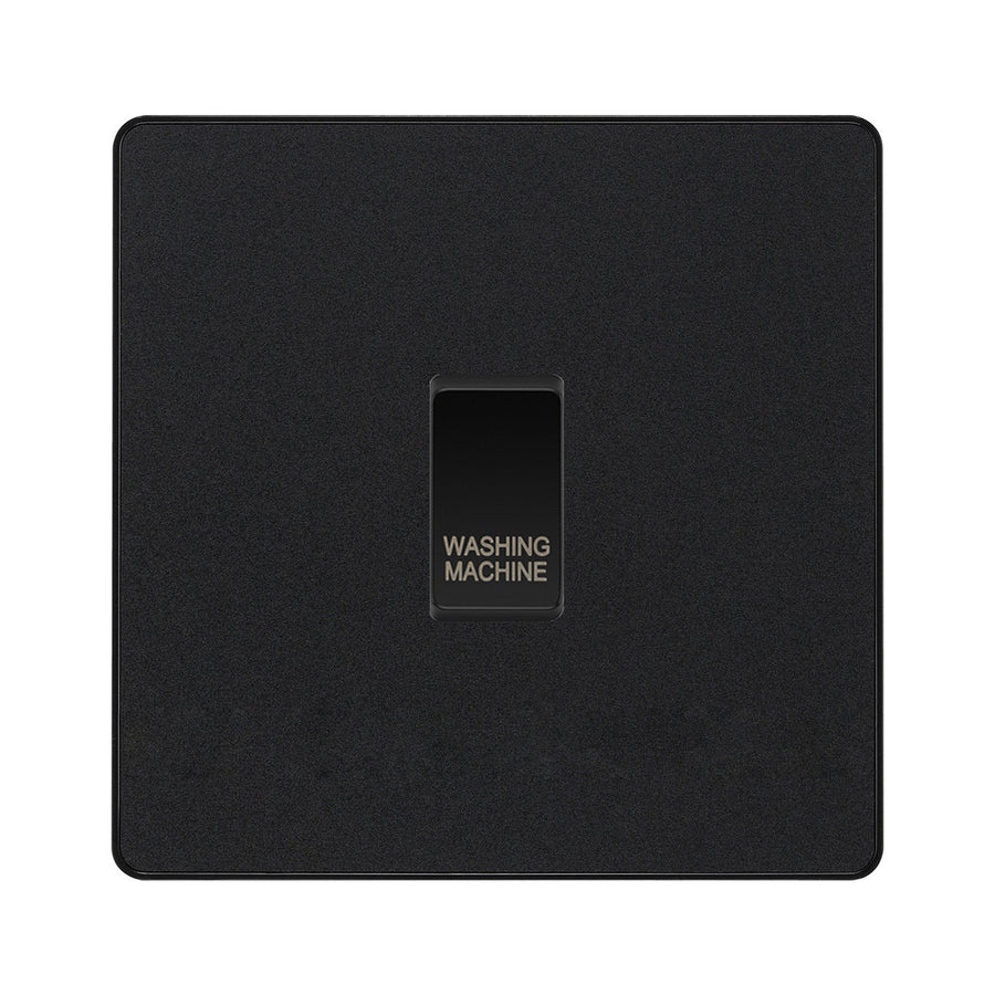 BG Evolve Matt Black Custom Appliance Grid Switch 1 Gang Screwless