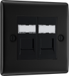 BG NFBRJ452 Nexus Metal RJ45 Double Data Outlet Socket - Matt Black