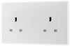 BG 824 Moulded Round Edge | White | 2 Gang 13A Unswitched Socket