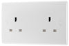 BG 824 Moulded Round Edge | White | 2 Gang 13A Unswitched Socket