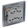 BG Nexus Matt Black 20A 16AX 2-Way Triple Light Switch NFB43 with 35mm Steel Back Box
