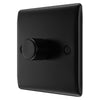 BG Nexus Matt Black 200W 2 Way Single Trailing Edge Dimmer Switch NFB81 with 25mm Steel Back Box
