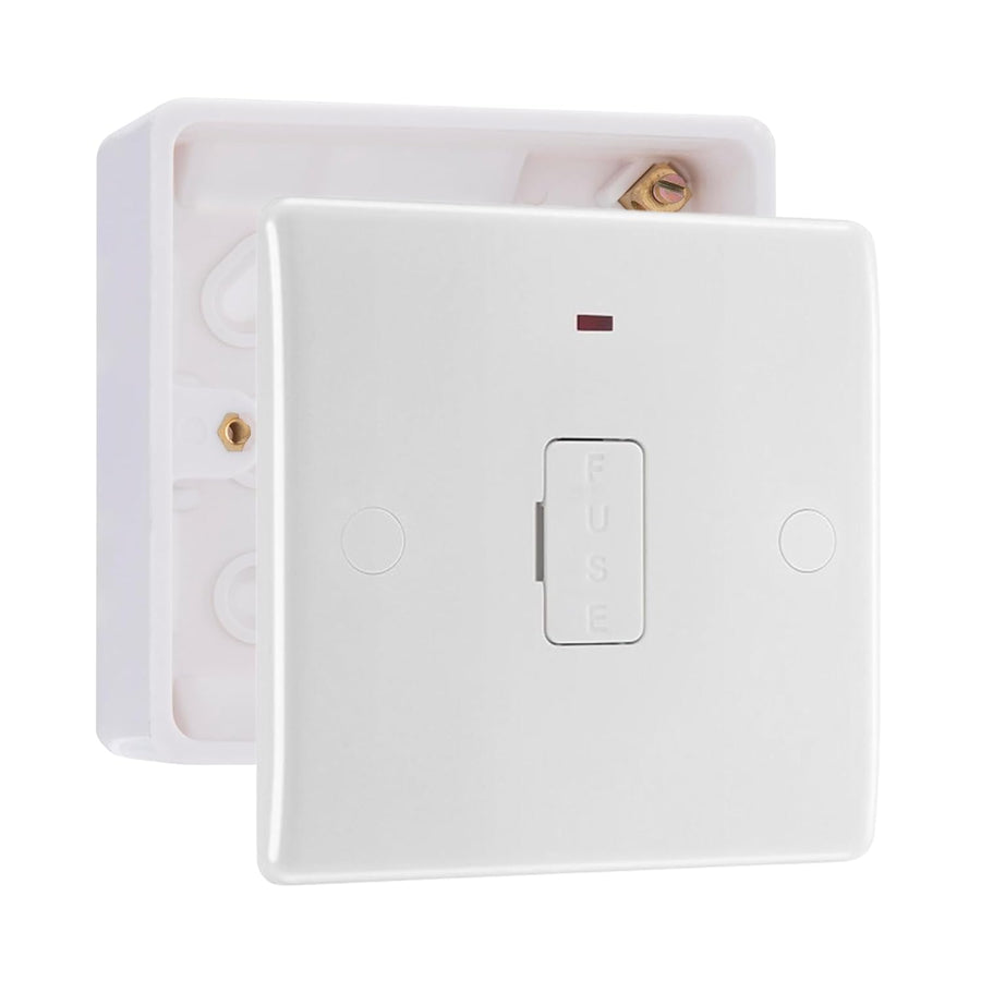 BG Nexus 13A Neon Unswitched Fused Connection Unit & 32mm Pattress Back Box
