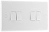 BG 844 Moulded Round Edge | White | 4 Gang 10AX 2 Way Plate Switch