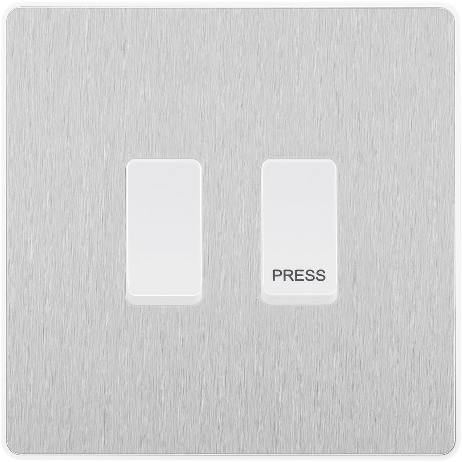 BG Evolve Brushed Steel 2G Grid Switch Kit – 20A 2-Way & Retractive Press Module