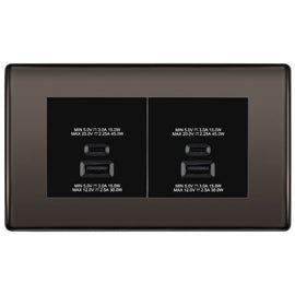 BG Black Nickel 4G Faceplate with 45W USB A+C Charger Modules – Black Insert