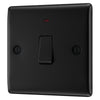 BG Nexus Matt Black 1 Gang 20A 2 Pole Neon Switch NFB31 with 35mm Steel Back Box