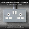BG MC522 Metal Clad 13 Amp Double 2 Gang Switched Socket Twin Industrial Socket