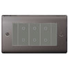 BG Nexus Black Nickel Triple Secondary Touch Dimmer Switch Grey Inserts
