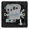 BG Evolve Black Chrome 13A Switched Spur with Neon and Flex Outlet PCDBC52B with 25mm Steel Back Box