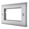 BG Brushed Steel 4G Euro Plate with 45W USB A+C Charger Modules - White Insert