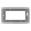 BG Polished Chrome Double 4 Gang Brush Cable Entry Wall Plate Black