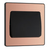 BG Evolve Polished Copper 1G Wide Rocker Light Switch PCDCP12WB with 25mm Steel Back Box