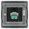 BG Nexus Matt Black 1 Gang RJ11 Single Data Outlet NFBRJ111 with 35mm Steel Back Box