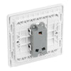 BG Evolve Pearlescent White 20A 2 Way Single Light Switch PCDCL12W with 35mm Steel Back Box