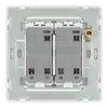 BG Evolve Pearlescent White 2 Gang 2-Way Edge to Edge Rocker Switch PCDCL42EW with 25mm Steel Back Box