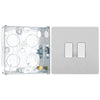 BG Evolve Brushed Steel 20A 16AX Double Light Switch PCDBS42W with 25mm Steel Back Box