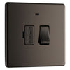 BG Screwless Black Nickel 13A Switched Spur + Neon FBN52 with 25mm Steel Back Box