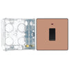 BG Evolve Polished Copper 20A Double Pole Switch with Neon PCDCP31B and 35mm Steel Back Box