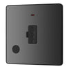 BG Evolve Black Chrome 13A Flex Outlet Neon Unswitched Fused Connection Unit PCDBC54B with 25mm Steel Back Box